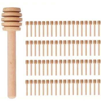 

72 Pcs Mini 3-Inch Wooden Honey Stirring Sticks, Individually Packaged, Drizzle Honey for Honey Pot Distribution