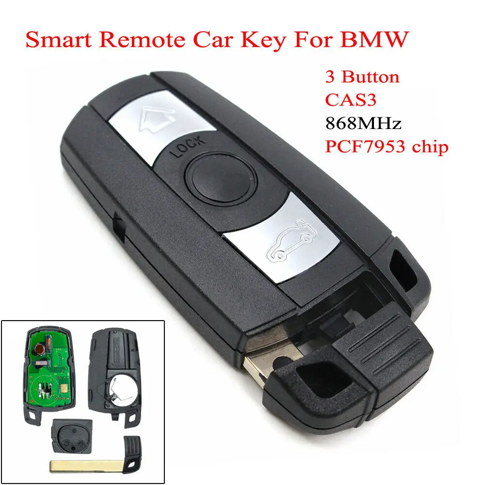 

Remote Car Keyless Entry Key Fob 868MHz for BMW CAS3 X5 X6 Z4 1/3/5/7 E70 E71