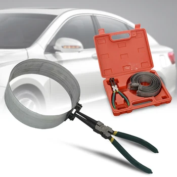 

62-140mm Motorcycle Repair Tool Kit Piston Ring Compressor With Case Steel Cylinder Installation Collars Fastener Pliers Clamp