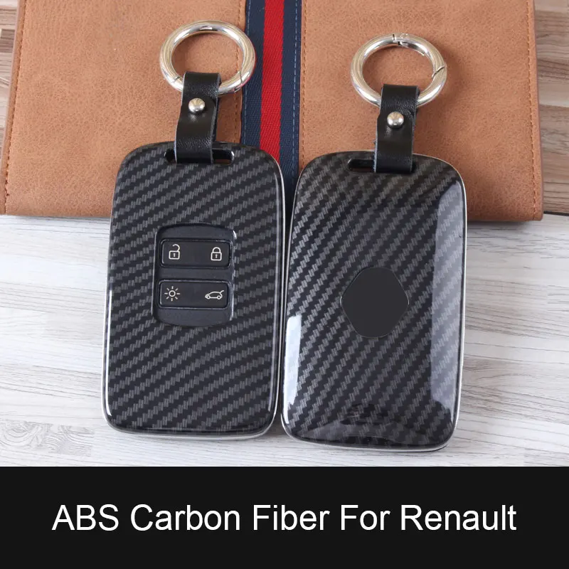 

Carbon ABS Key Case For Renault Koleos Kadjar Scenic Megane Sandero Keyless Remote Fob Shell Protector Cover Auto Accessories