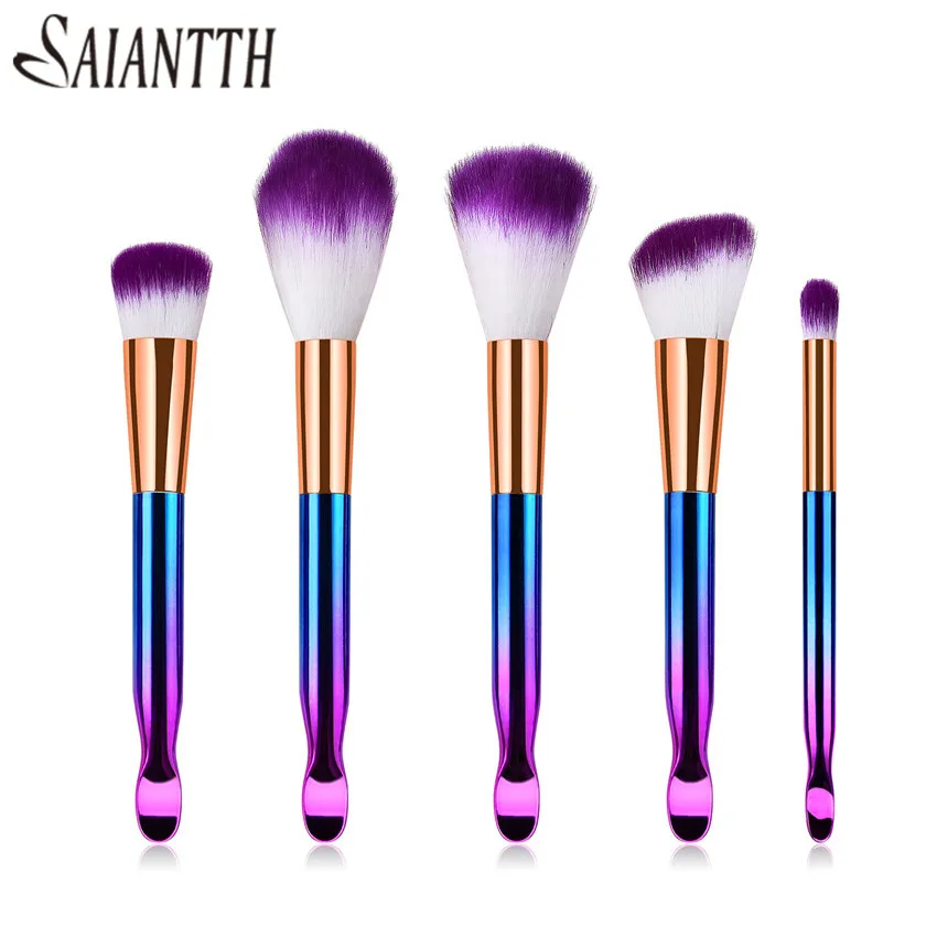 

SAIANTTH eyes Современная кисть для затенения козья шерсть кисти для макияжа Кабуки черная ротанговая рана Профессиональный инструмент для макияжа maquiagem slim