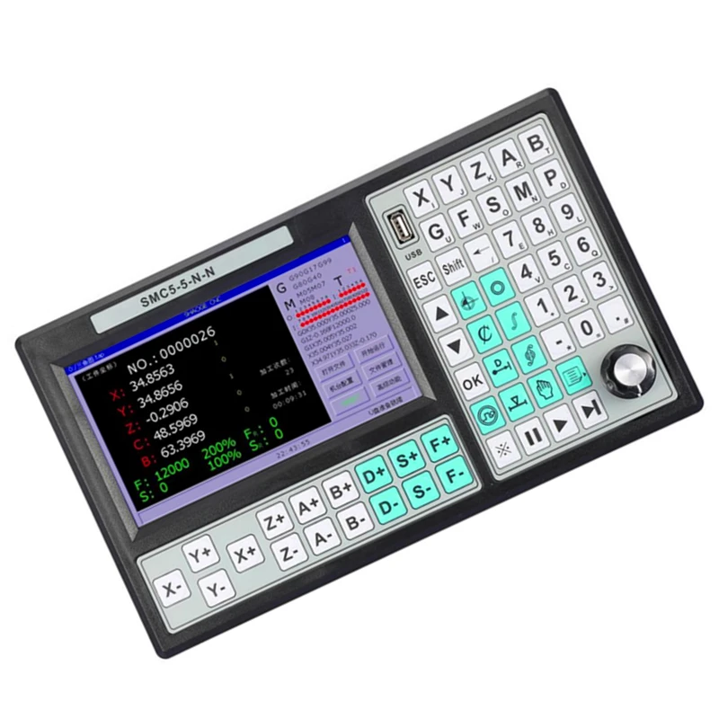 

CNC 5axis Stand Alone Motion Controller Offline CNC Controller SMC5-5-N-N 500KHz 7 Inch Large Screen Replace Mach3 USB Motion Co