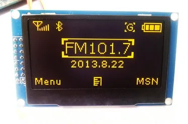 2,42 дюймов желтый зеленый синий 128x64 OLED дисплей модуль 8bit-6800/8080 4-SPI последовательный IIC igc интерфейс 16PIN драйвер ssd1309 - Цвет: Yellow module