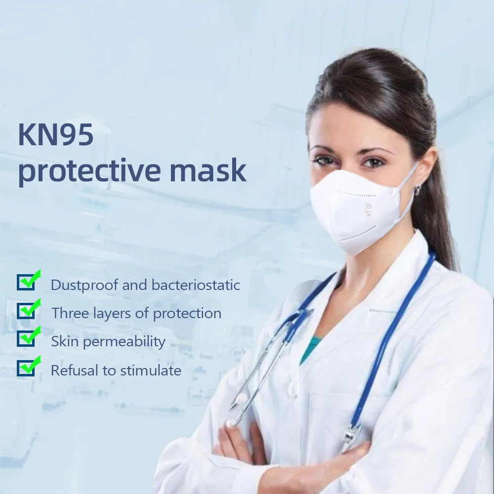 

KN95 Dustproof Anti-fog And Breathable Face Masks N95 Mask 95% Filtration Features as KF94 FFP2 prevent Anti virus