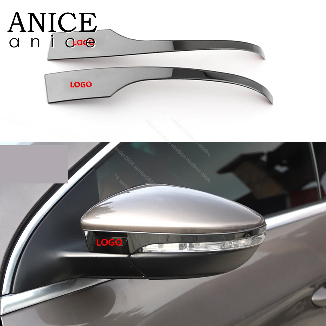stainless steel Rearview Mirrors Cover trim strip Fit For Volkswagen CC