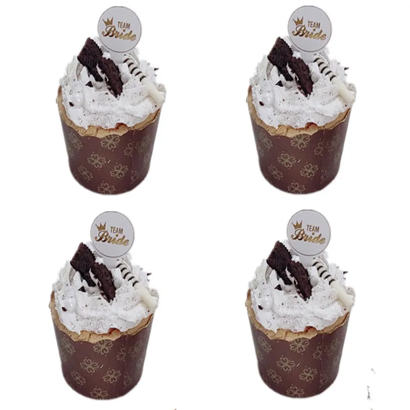 20pcs/pack Team Bride Cake Topper Cakecup for Wedding Decoration Shower Bachelorette Party Hen decoration Supplies-S | Дом и сад