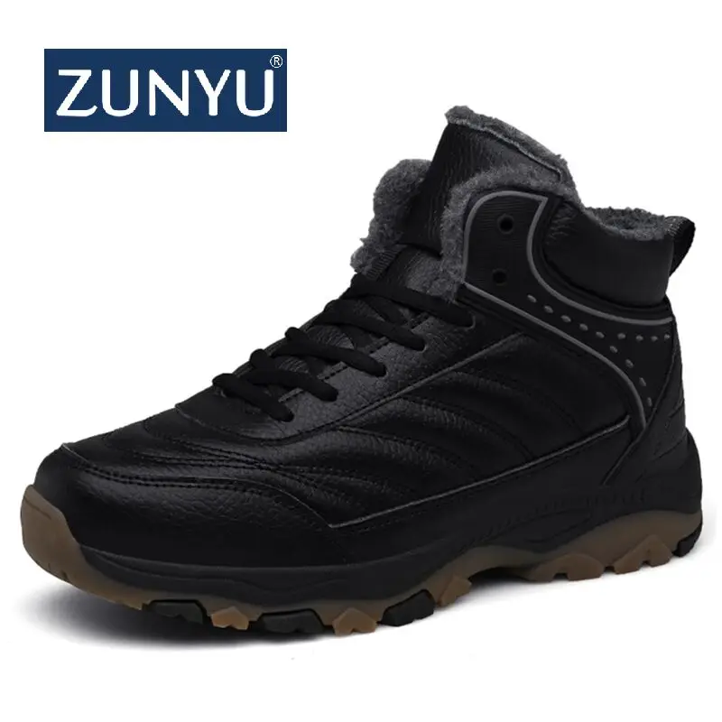 ZUNYU/мужские зимние ботинки теплые супер мужские высококачественные