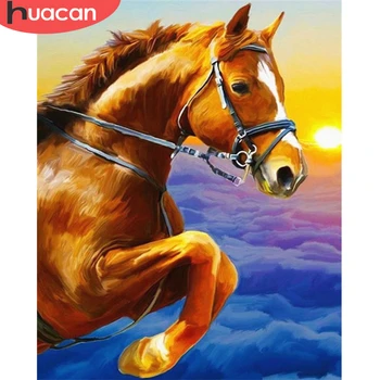 

HUACAN Painting By Number Animal DIY Hand Painted Horse Wall Art Drawing Acrylic Picture By Numbers Gift Home Decor