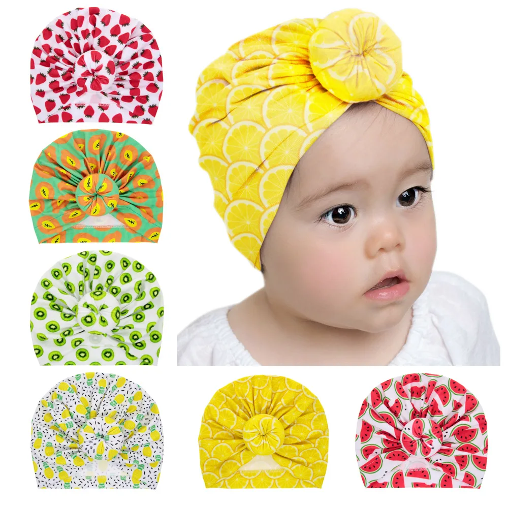 Cute 1PCS Spring Summer Printed Fruit Cartoon Baby Girls Hat Newborn Infant Toddler Kids Girls Turba