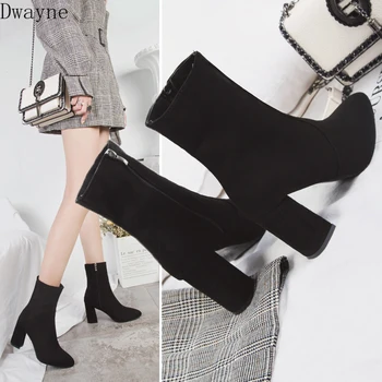 

Martin boots British wind wild thick with women's boots 2019 spring and autumn fashion pointed high heels