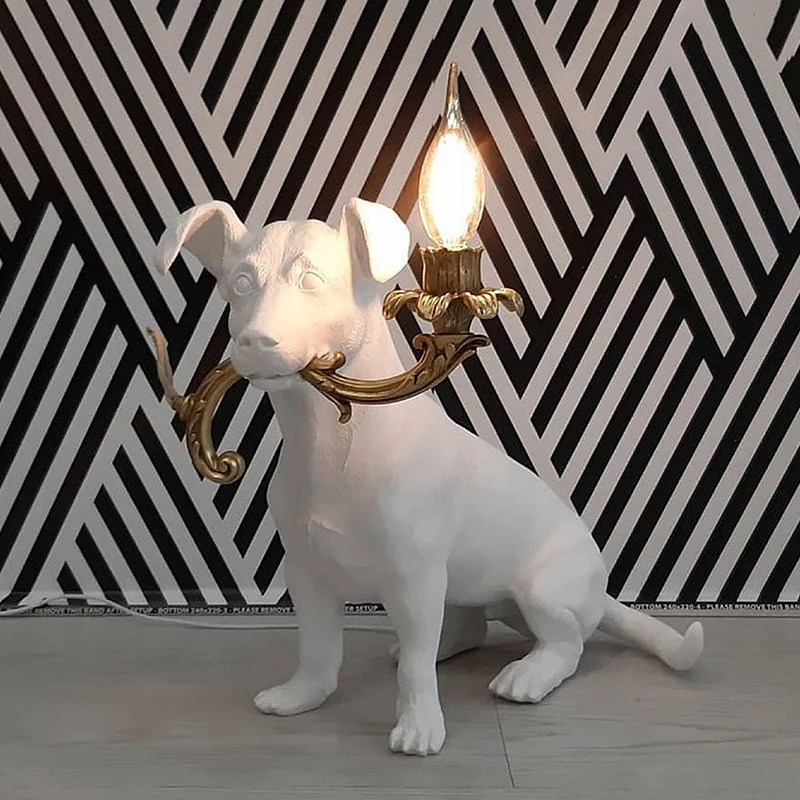 dog biting table