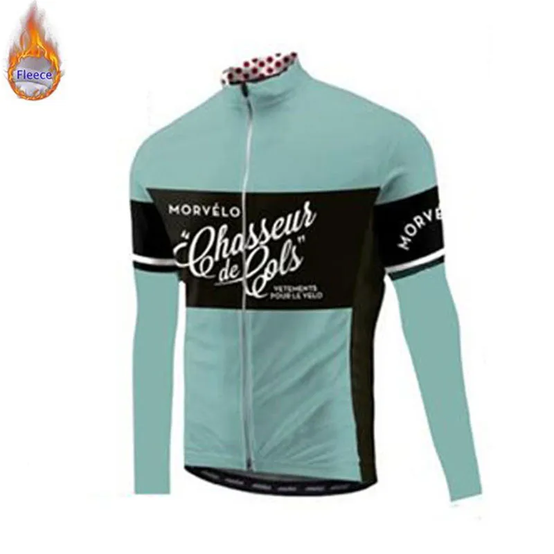 Maillot Ropa Ciclismo Morvelo Зима Велоспорт Джерси pro команда с длинным рукавом набор термо флис мужские гонки MTB велосипед одежда - Цвет: 18