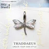 Dragonfly Pink Charms Pendant Europe DIY Jewelry Findings Accessories 925 Sterling Silver Fashion Jewelry  Gift For Women Girl ► Photo 1/6