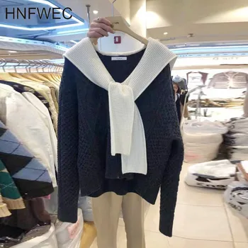 

Korean Style Pullovers Sweaters Women Autumn and Spring New 2020 Shawl Sweaters Female Fashion Casual Tops Female V371