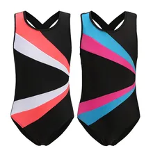 Детский гимнастический костюм для девочек, дышащая мягкая модная однотонная гимнастический костюм без рукавов, Одежда для танцев