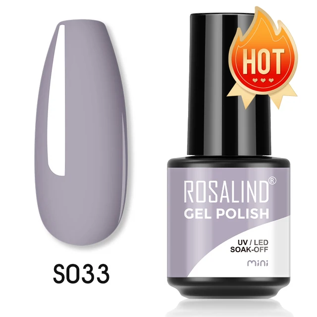 ROSALIND 7ml Gel Polish Semi Permanent Nails Gel Polish Soak Off UV LED Base Top Coat Vernis Nail Art Glitter Gel Varnish SLS-S033