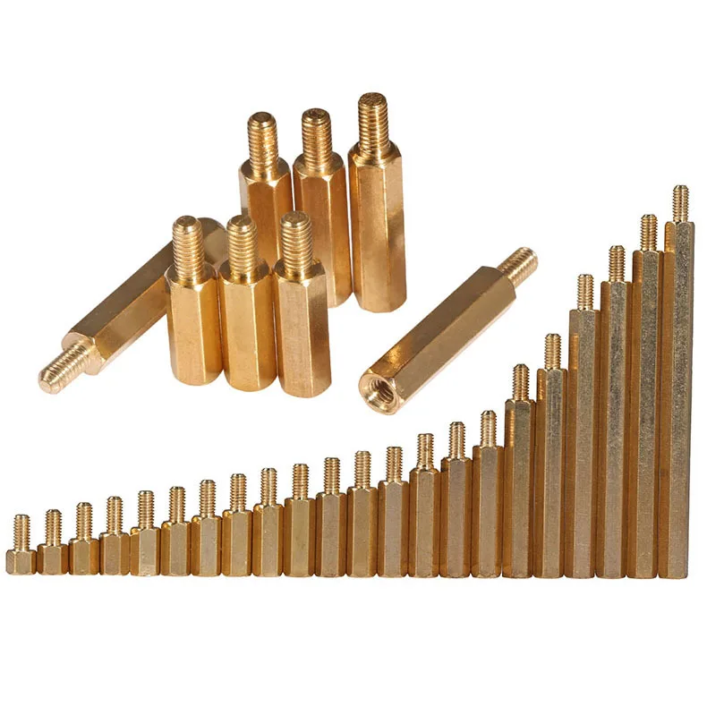 Single head hexagonal copper column hexagonal isolation column Yin and Yang column hollow stud M3M4 M3M4 10PCS