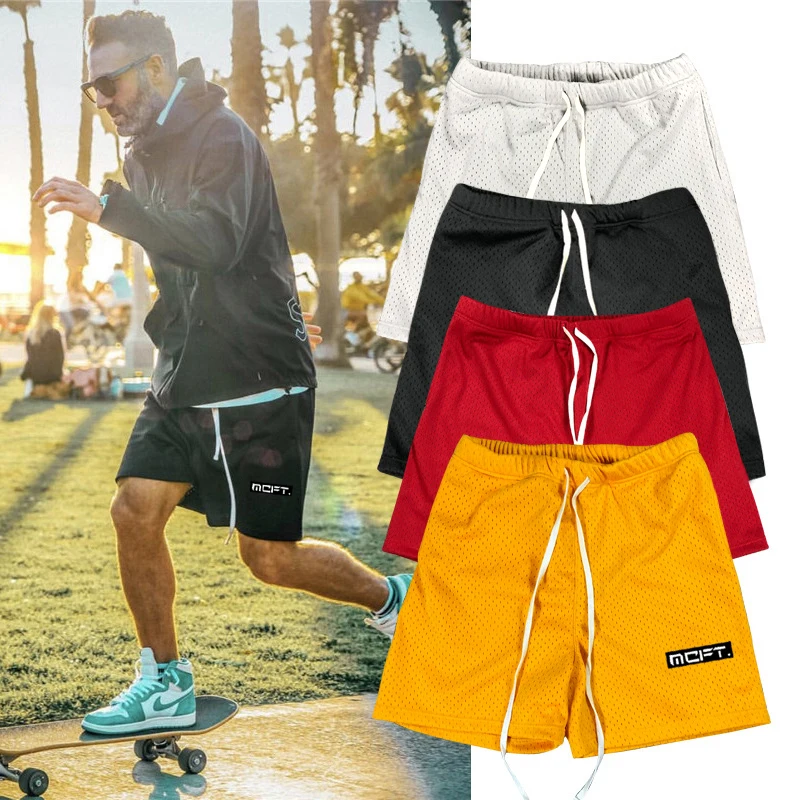 

New running shorts summer mens gym fitness bodybuilding training Mesh quick-drying shorts Men jogger sports Hip Hop Beach Shorts