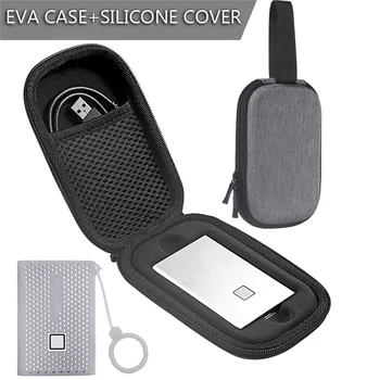 

EVA Protective Case with Silicone Cover for Samsung T7 Touch Portable SSD External Solid State Drives Shockproof Carrying Bag