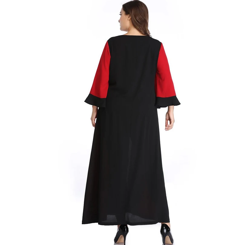 Весна 2020 женское лоскутное длинное платье с цветными блоками О образным вырезом