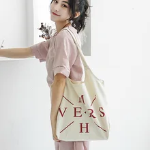 BX09 стиль Южная Корея INS паруса тканевая сумка с надписью Повседневная сумка на плечо bei heart · traeh bao Большая объемная простая сумка для покупок Wome