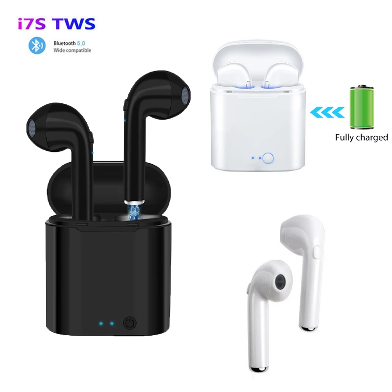 Беспроводные наушники i7s TWS Bluetooth 5 0 спортивные вкладыши с микрофоном для