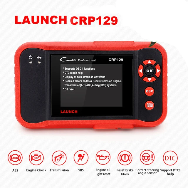 Launch X431 CRP129E CRP123E CRP129 CRP123 Creader VII OBD2 диагностический инструмент для ENG/AT/ABS/SRS считыватель кодеров - Цвет: CRP 129