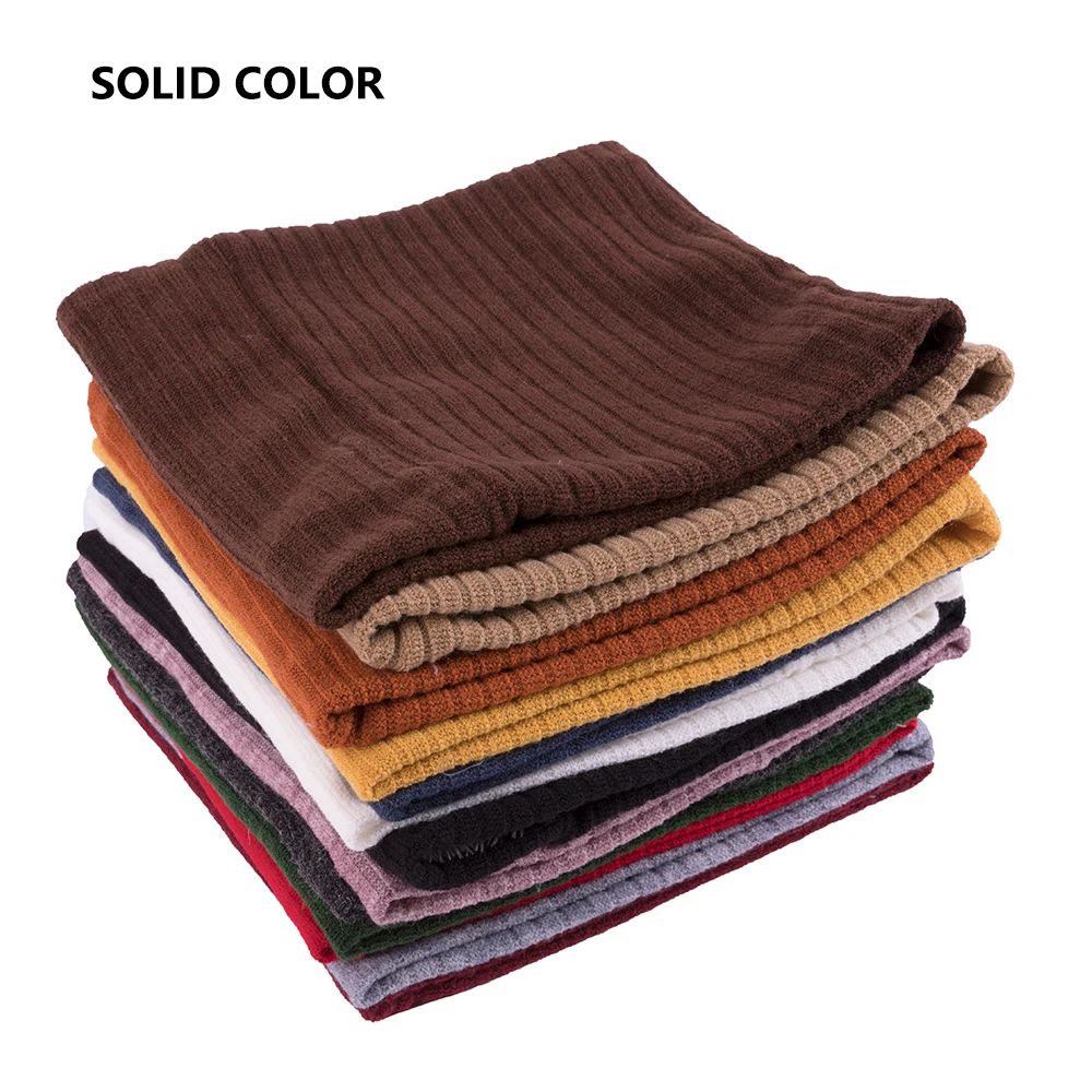 Зимний теплый двухслойный шейный шарф для женщин и мужчин, мягкий флисовый плотный вязаный шарф, круглые шарфы, аксессуары для улицы