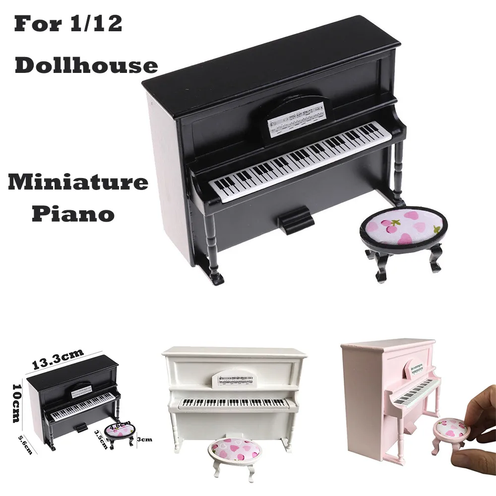 Деревянные маленькие черные вертикальные фортепианные мини кукольные Весы Модель для 1/12 кукольный домик Миниатюрный Кукольный дом аксессуары W809