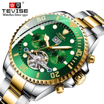 

TEVISE Mens watches Men Stainless steel Automatic Mechanical Watch Fashion Male Tourbillon Skeleton Wristwatch Relogio Masculino