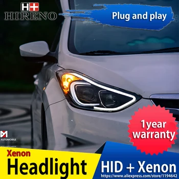 

Car Styling Head Lamp for Hyundai Elantra Headlights 2011-2017 year Elantra MD LED Headlight H7 D2H Hid Option Bi Xenon Beam