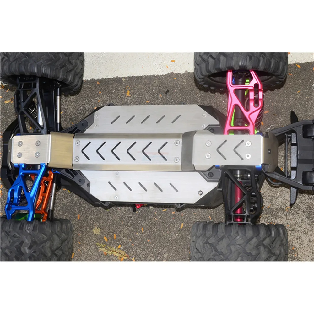 Бронированная защита шасси из нержавеющей стали для 1/10 TRAXXAS MAXX MONSTER TRUCK-89076-4 нижний