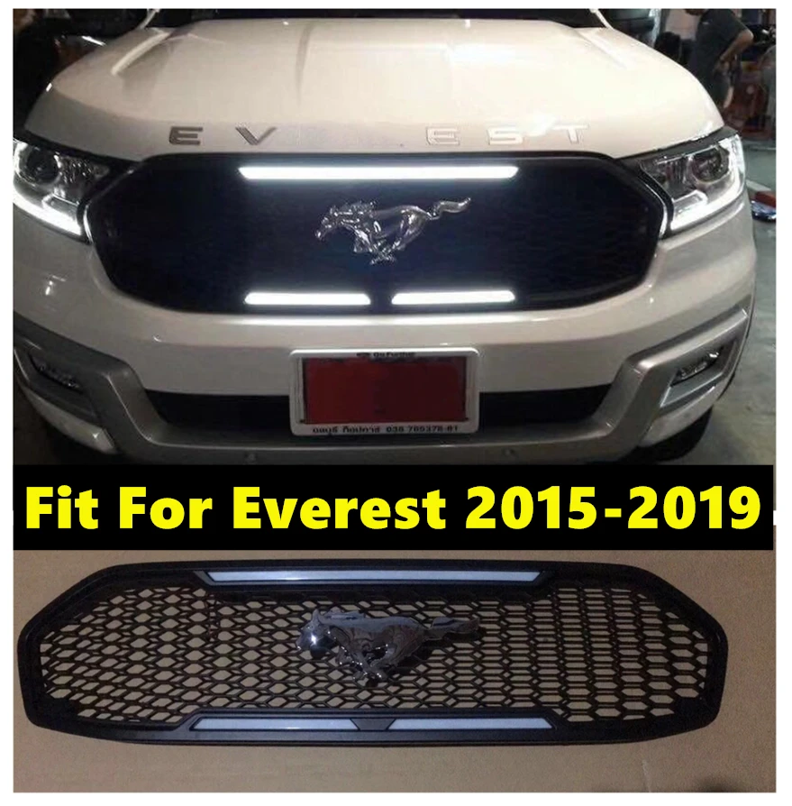 

High Quality ABS Black Middle Grill Racing Grills Mustang Style 4 Colors Fit For Everest 2015 2016 2017 2018 2019