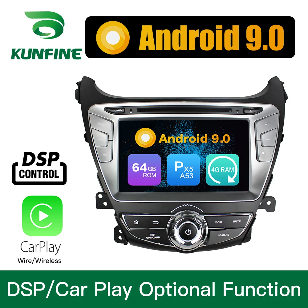 Discount Android 9.0 Octa Core 4GB RAM 64GB Rom Car DVD GPS Multimedia Player Car Stereo for HYUNDAI Elantra 2014 Radio Headunit WIFI 1