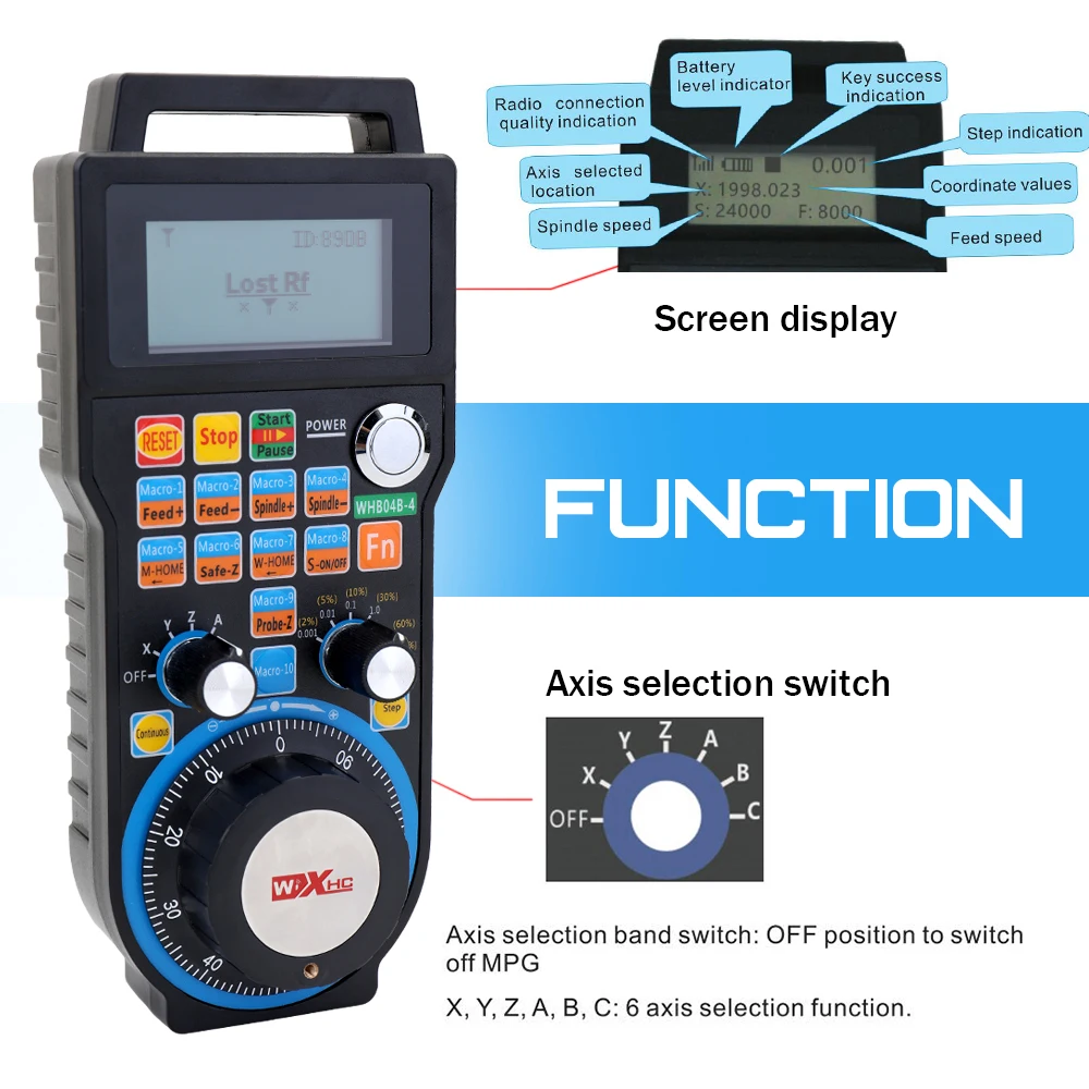 

Digital Wireless MPG Remote Control Handwheel With Protective Cover Encrypted Transmission Stable And Reliable Frequency Hopping