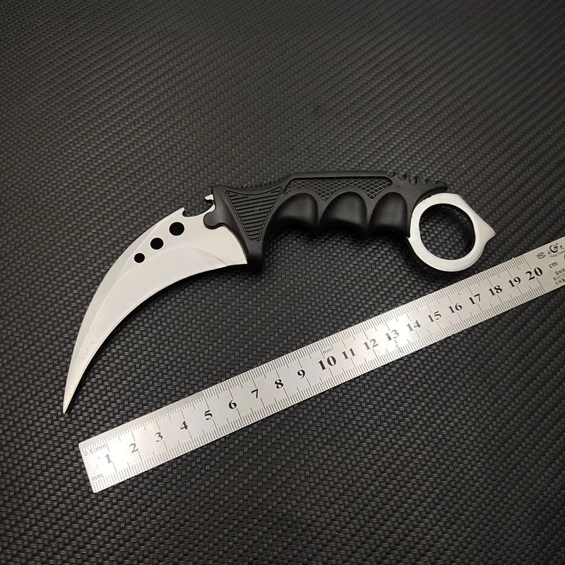 White Прямая поставка 4,5 мм толщина CS GO Karambit нож кемпинг счетчик удара коготь тактический нож настоящая игра нож шейный нож оболочка - Цвет: White