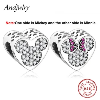 

Fit Original Pandora Charms Bracelet 925 Sterling Silver Charms Mickey&Minnie Beads for Making DIY Silver Women Jewelry Berloque