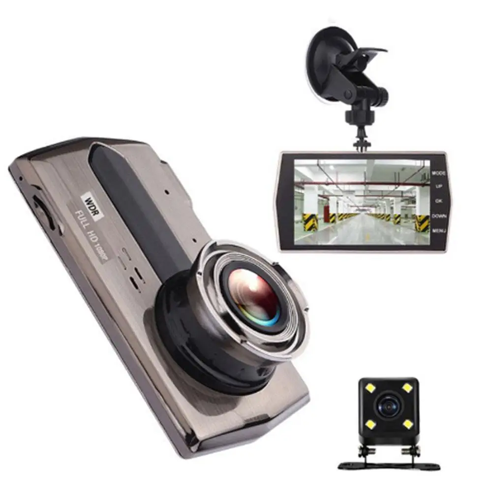 Вождения Регистраторы 4 дюйма прочный Dash Cam Водонепроницаемый Видеорегистраторы для автомобилей универсальный Автоматическое включение/выключение