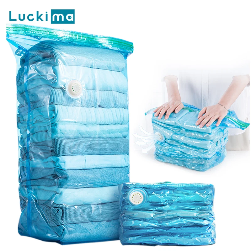 Bolsas de almacenamiento al vacío para ropa, mantas, almohadas, bolsa de compresión de almacenamiento de viaje, ahorrador de espacio, alta calidad, 75%