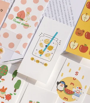 

Cute Cartoon Happy Times Deco Paper Set 6 Designs Mixed 55mm*110mm Journal Diary Scrapbooking Decoration Supplies