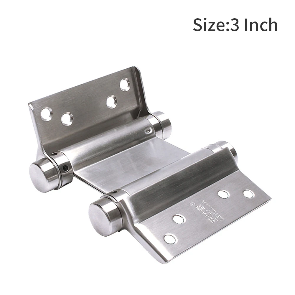 

2pcs/set Stainless Steel Double Swinging Hardware Home Office With Screws Hard Gate Internal Self Closing Locking Door Hinge