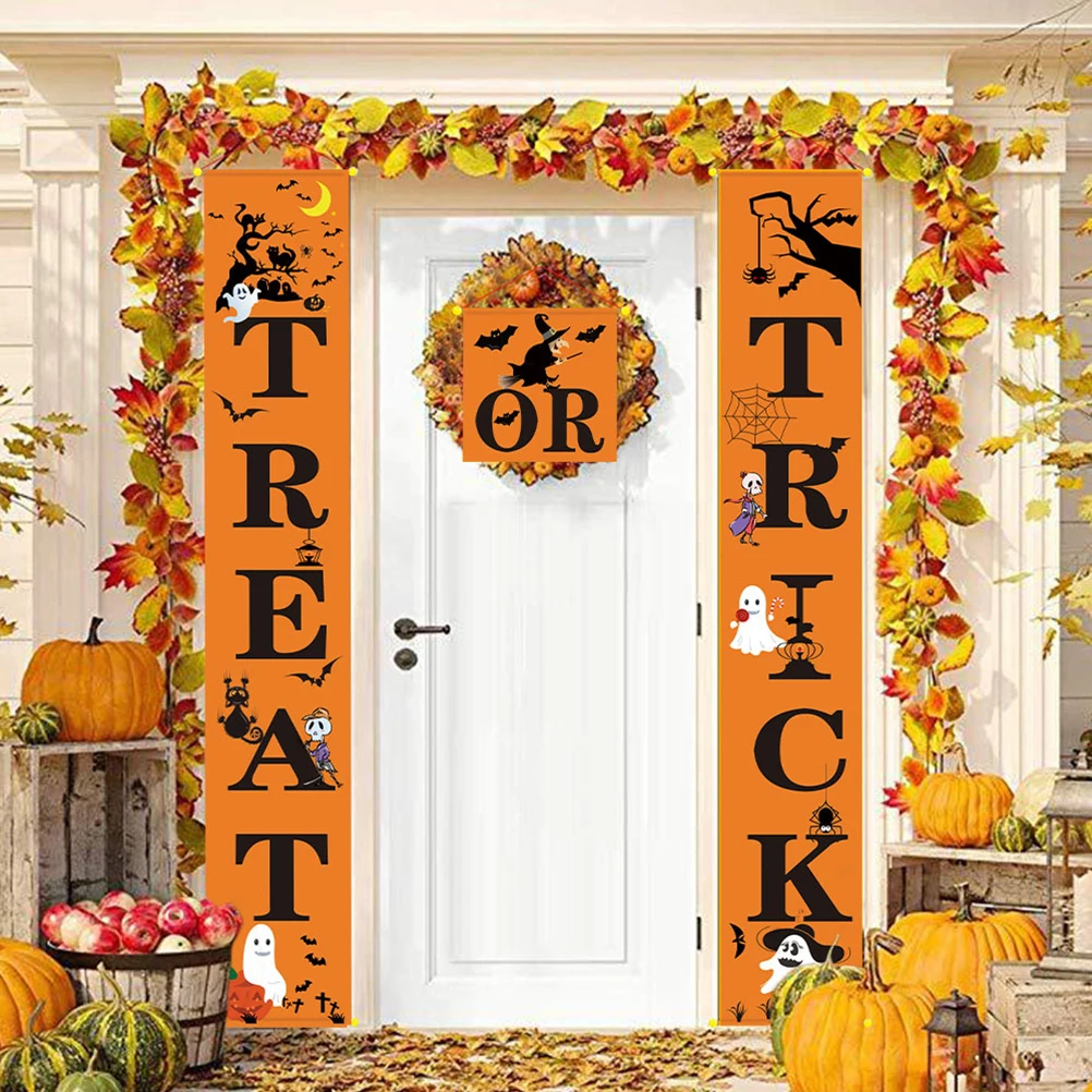 3 шт./компл. Хэллоуин баннер Trick or Treat Home Door Sign вечерние украшения Сияющие вязаные