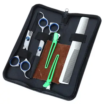 

XY Fancy 6 inch Cutting Thinning Professional Hairdressing Scissors Pack Contains Flat Shears Scissors Combination Clip Comb Set