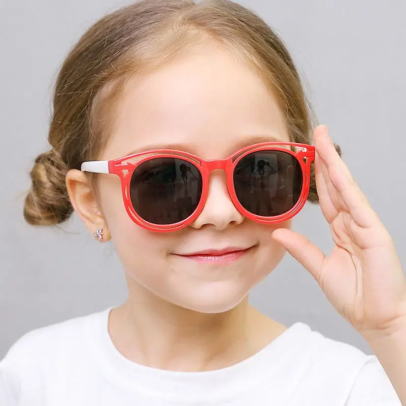 Новое поступление, модные детские солнцезащитные очки, эластичные поляризованные солнцезащитные очки для девочек, очки с защитой от ультрафиолета