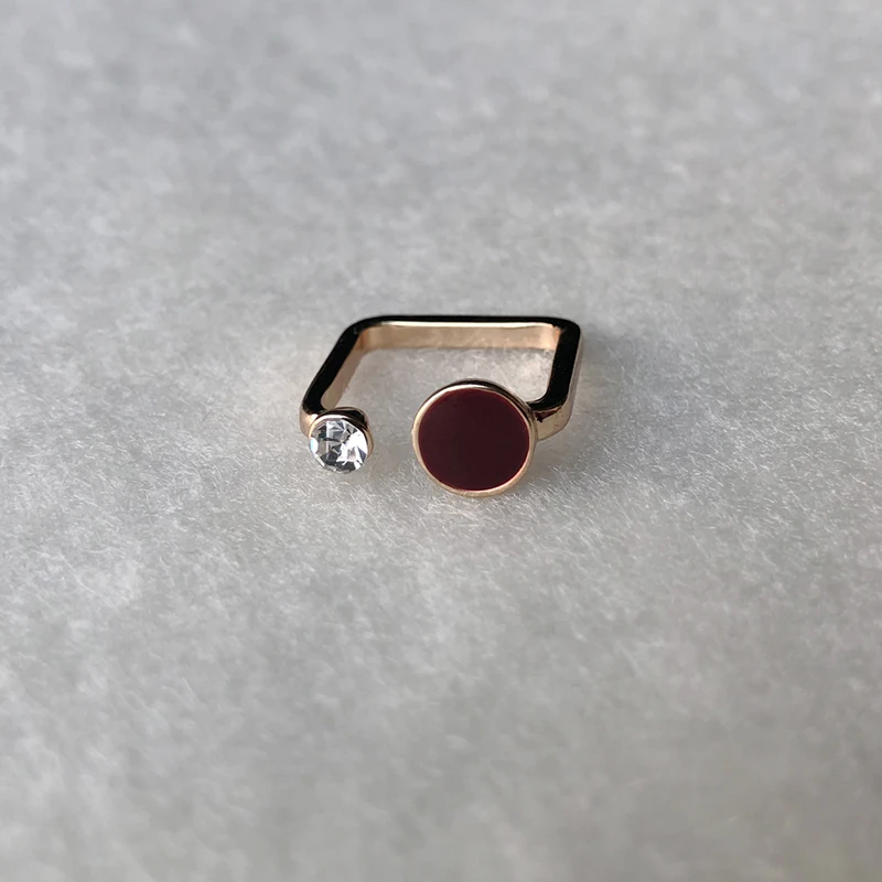 Peri'sBox 2 вида конструкций, Темные деревянные кольца для женщин, Необычные золотые геометрические кольца, массивные кольца большого размера, повседневные ювелирные изделия - Цвет основного камня: Red