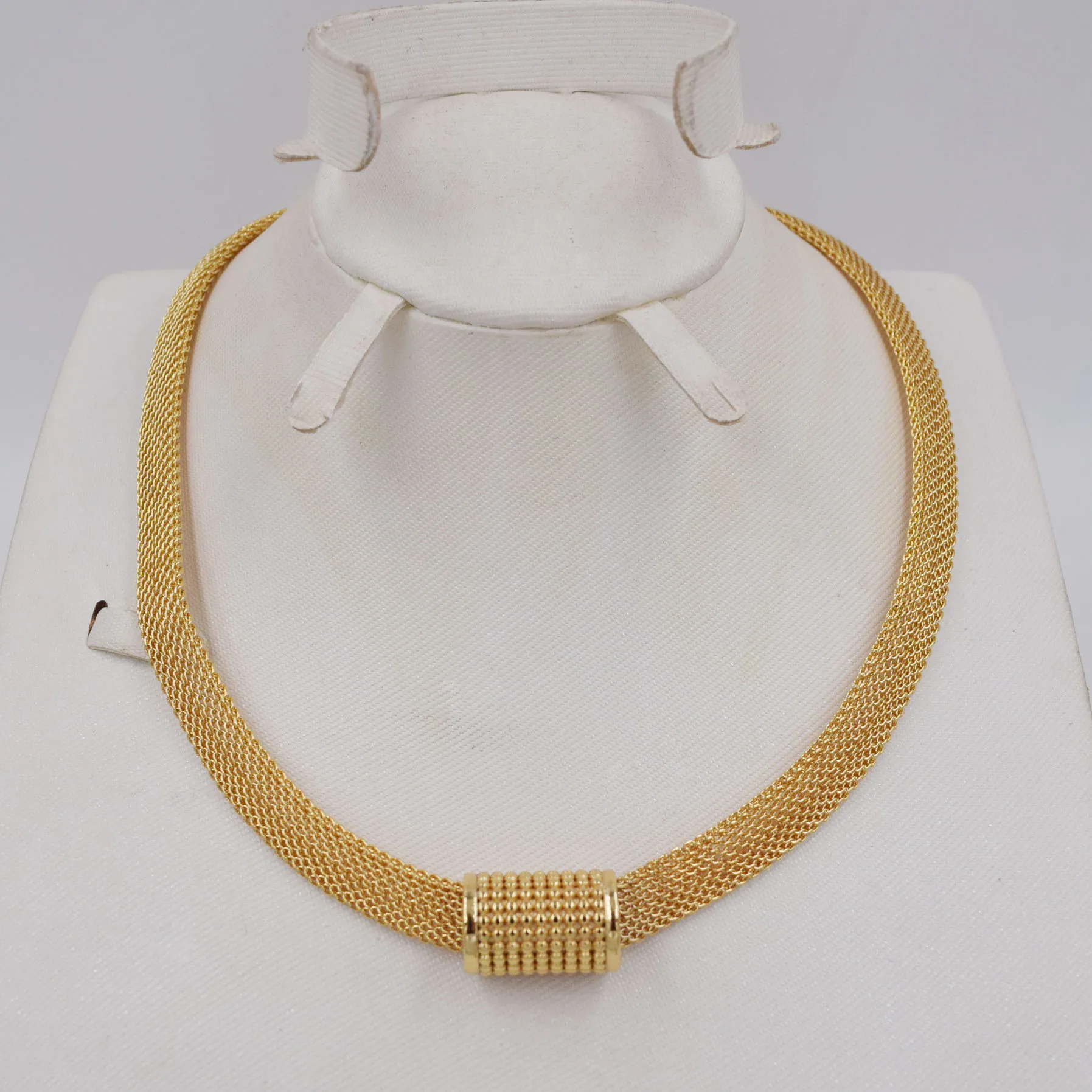 Высокое качество Ltaly 750 золотой цвет набор украшений для женщин африканские бусы ювелирные изделия ожерелье набор серьги ювелирные изделия