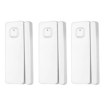 

Wifi Door Window Sensor Automation Tuya Smart Life Notification Alerts Rechargable Battery Work Alexa Google IFTTT 3 Set