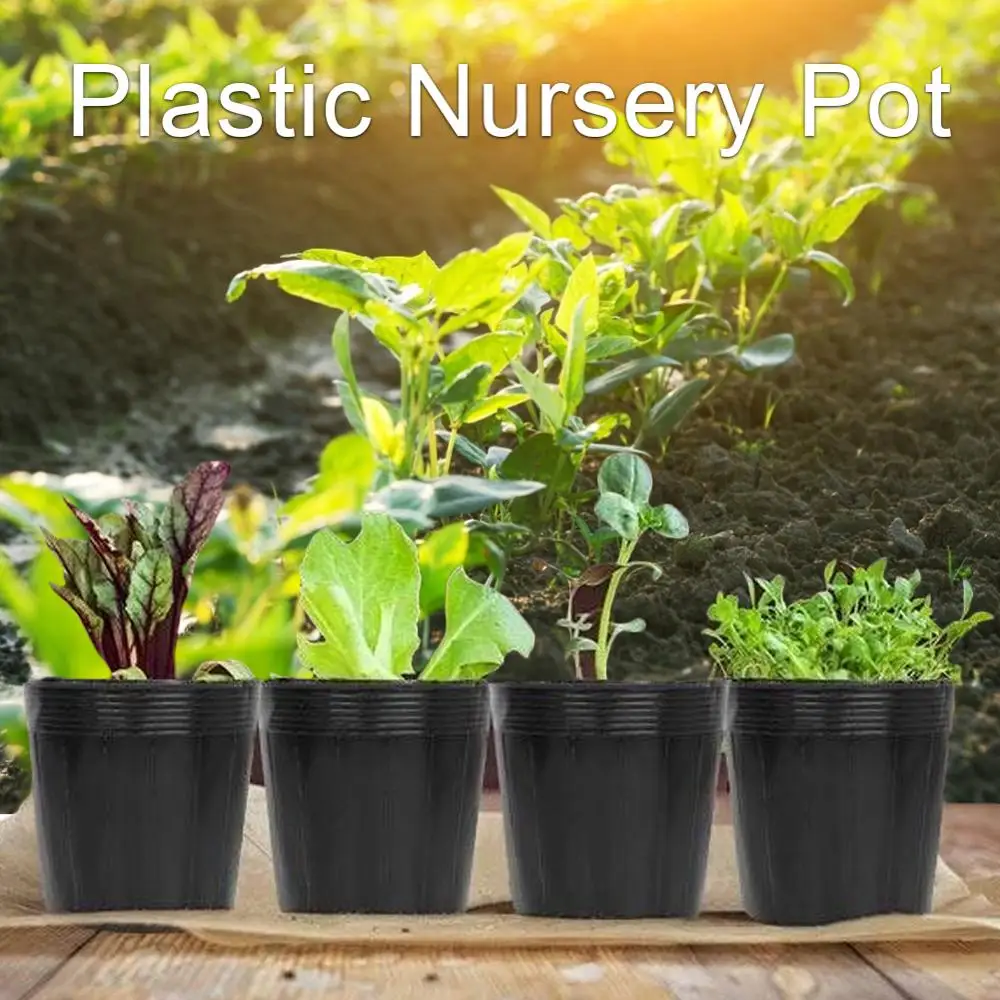 

50PC Plastic Flower Pot Plant Nursery Flowerpot Seedlings Planter Containers Set