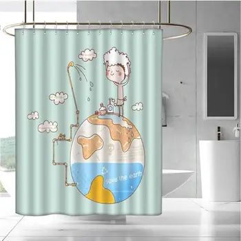 

Waterproof and Colorful Shower Curtain Polyester Shower Curtain Bath Shower