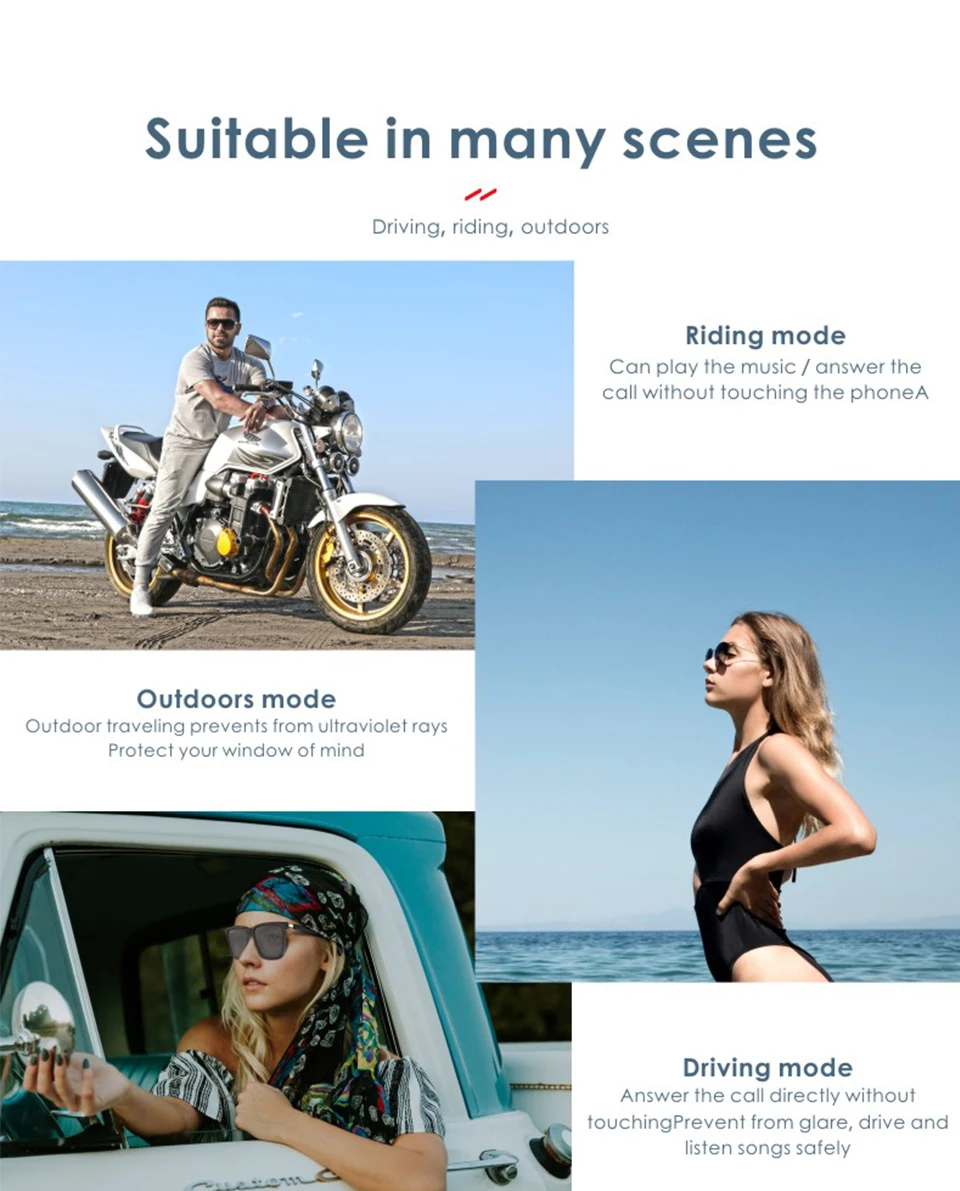 2021 New iULi P7 Fashion Smart Wireless Bluetooth Audio Glasses For Outdoor Sports Driving Cycling Sunglasses